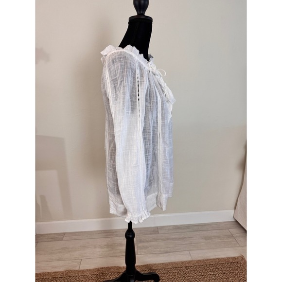 Sundance Artists Dream Top Sheer Relaxed Fit Ruffle Tassel Beachy‎ Flowy Size XS - Picture 3 of 7